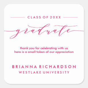 SIMPLE GRADUATE CALLIGRAPHY THANK YOU STICKER