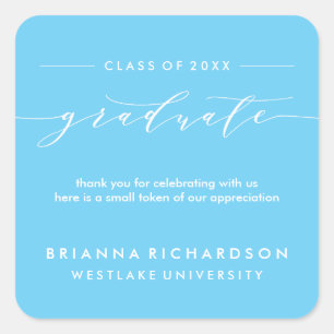 SIMPLE GRADUATE CALLIGRAPHY   THANK YOU STICKER