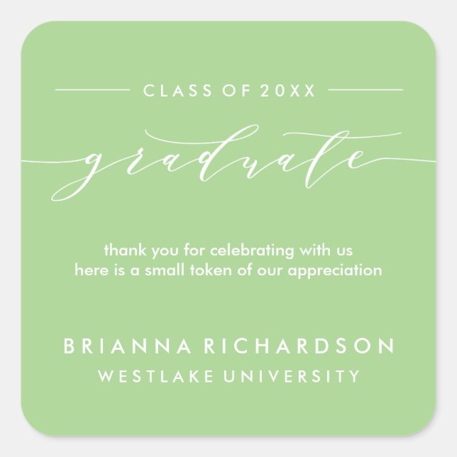 SIMPLE GRADUATE CALLIGRAPHY | THANK YOU STICKER (Front)