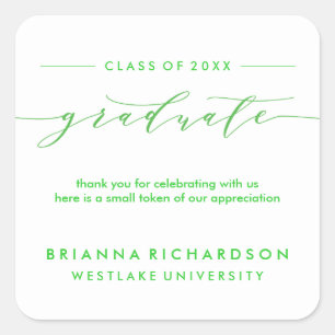 SIMPLE GRADUATE CALLIGRAPHY   THANK YOU STICKER