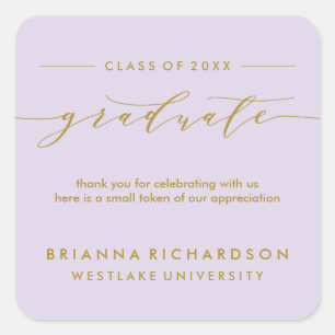 SIMPLE GRADUATE CALLIGRAPHY   THANK YOU STICKER