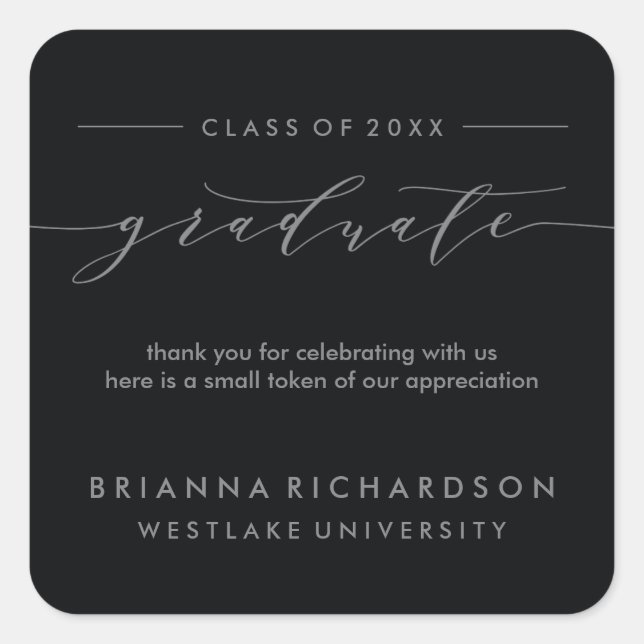 SIMPLE GRADUATE CALLIGRAPHY | THANK YOU STICKER (Front)