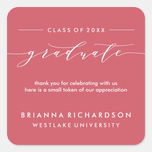 SIMPLE GRADUATE CALLIGRAPHY | THANK YOU STICKER (Front)