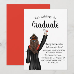 Simple Graduate Illustration Graduation Invitation