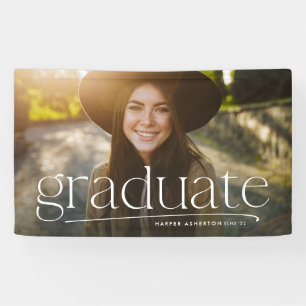 Simple graduate one-photo personalised graduation banner