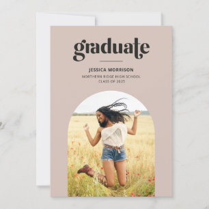 Simple Graduate Pink & Black Graduation Party Invitation
