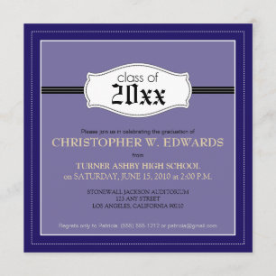 Simple Graduation Announcement Invitation (blue)