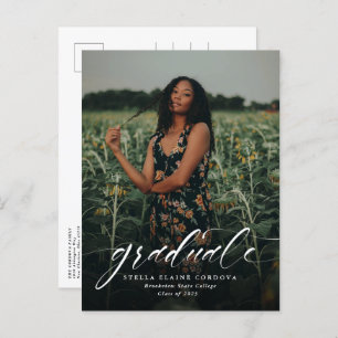 Simple graduation announcement invitation postcard