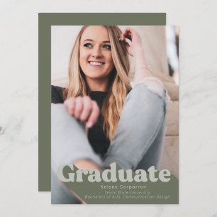 Simple Graduation Announcement   Retro Type