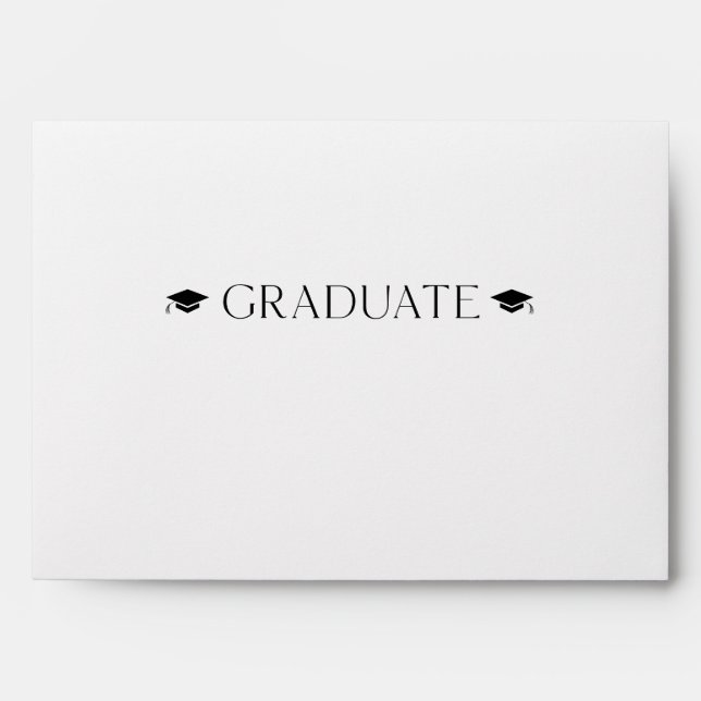 Simple Graduation Cap Return Address Envelope (Front)