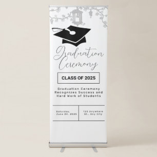 Simple Graduation Ceremony Announcement Retractable Banner