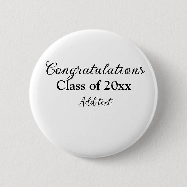 Simple graduation congratulations minimal add clas 6 cm round badge (Front)