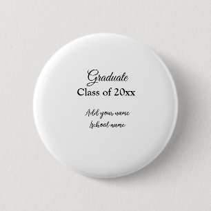 Simple graduation congratulations minimal add clas 6 cm round badge