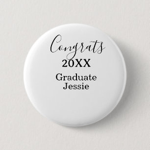 Simple graduation congratulations minimal add clas 6 cm round badge