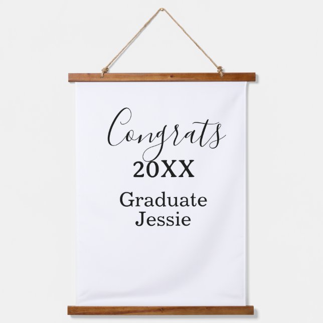 Simple graduation congratulations minimal add clas hanging tapestry (Front)