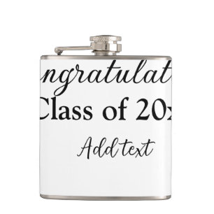 Simple graduation congratulations minimal add clas hip flask