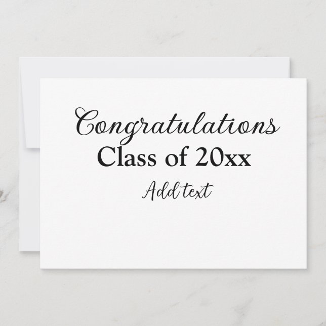 Simple graduation congratulations minimal add clas invitation (Front)