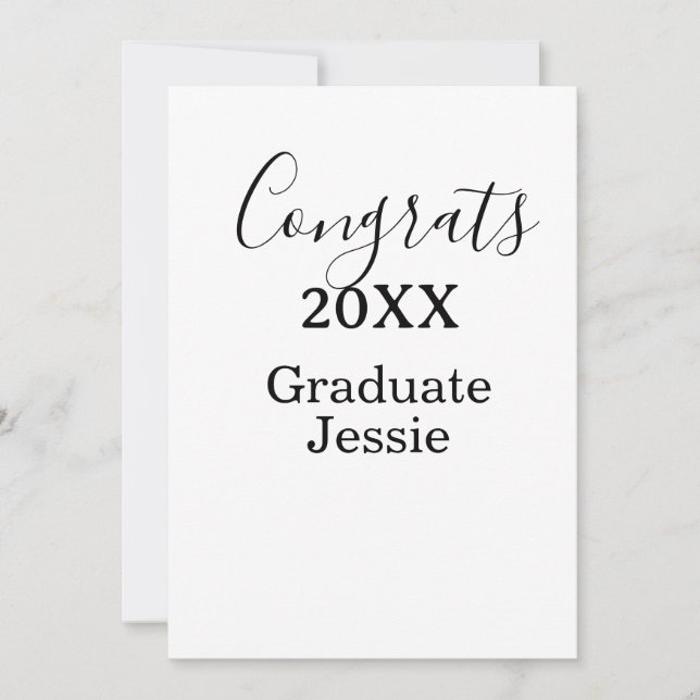 Simple graduation congratulations minimal add clas invitation (Front)