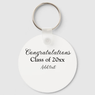 Simple graduation congratulations minimal add clas key ring
