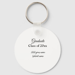 Simple graduation congratulations minimal add clas key ring