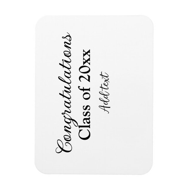 Simple graduation congratulations minimal add clas magnet (Vertical)