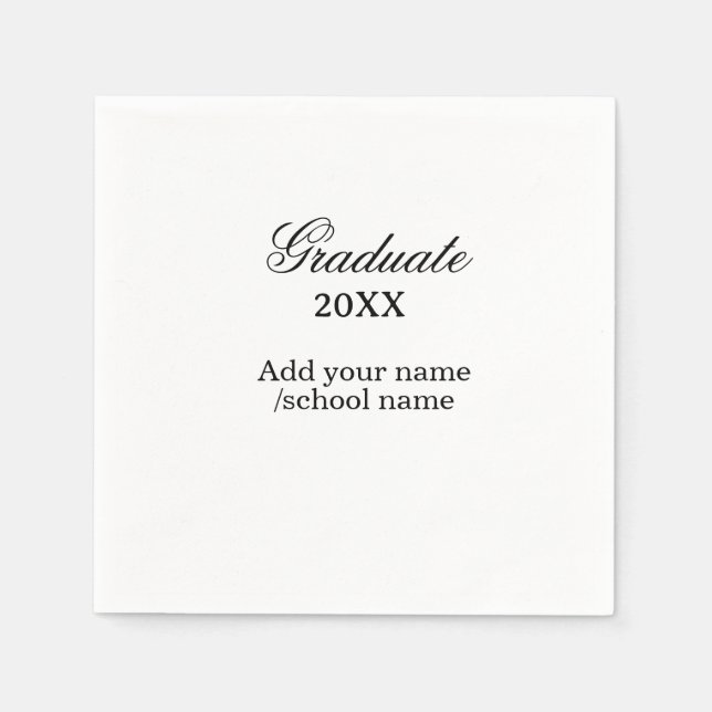 Simple graduation congratulations minimal add clas napkin (Front)