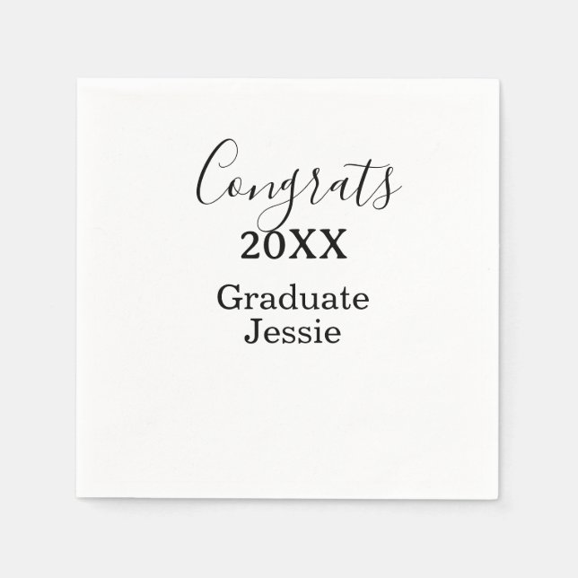 Simple graduation congratulations minimal add clas napkin (Front)