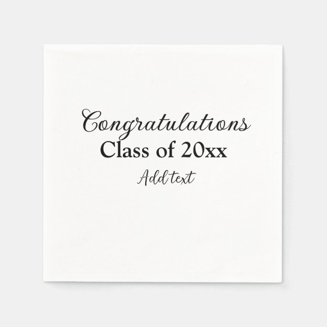 Simple graduation congratulations minimal add clas napkin (Front)