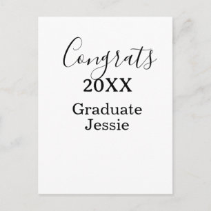 Simple graduation congratulations minimal add clas postcard