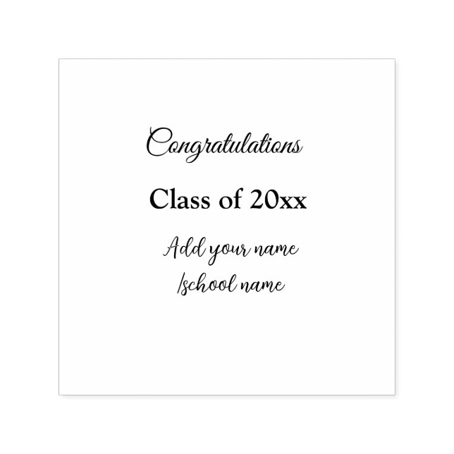 Simple graduation congratulations minimal add clas self-inking stamp (Design)