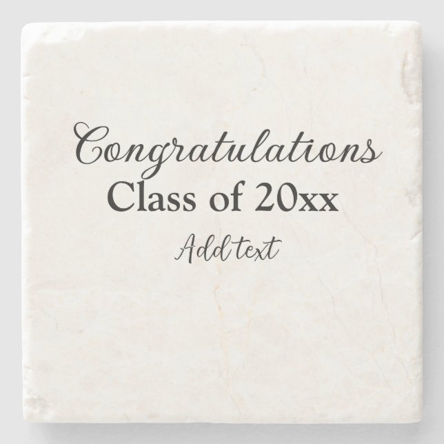 Simple graduation congratulations minimal add clas stone coaster (Front)