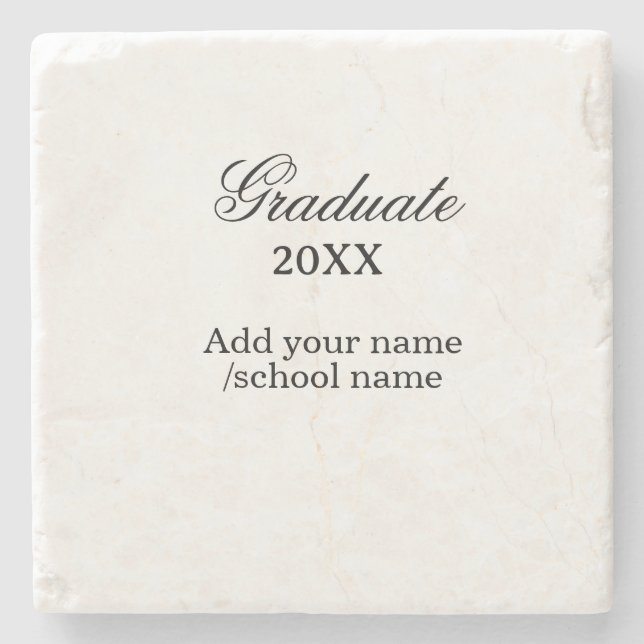 Simple graduation congratulations minimal add clas stone coaster (Front)