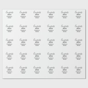 Simple graduation congratulations minimal add clas wrapping paper