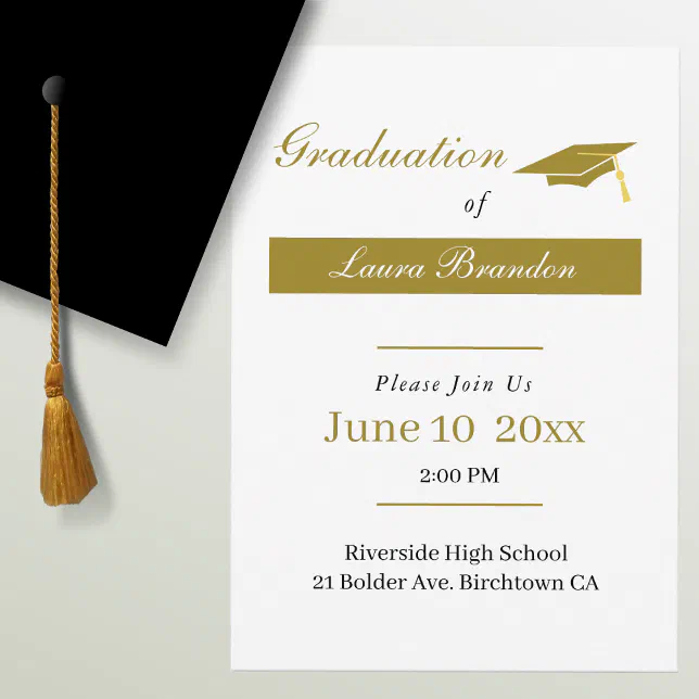 Simple Grad Invite Simple Graduation Invitation | Zazzle