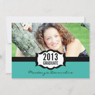 Simple Graduation Invitation, Turquoise Invitation
