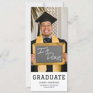 Simple Graduation Modern Stylish  Grad Party Photo Invitation
