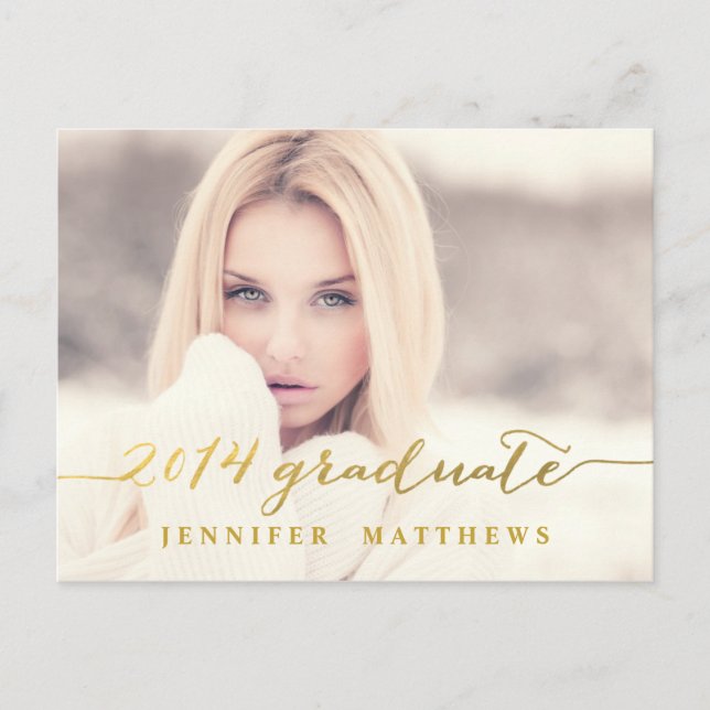 Simple | Graduation Party Invitation Postcard (Front)