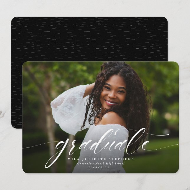 Simple graduation photo announcement (Front/Back)