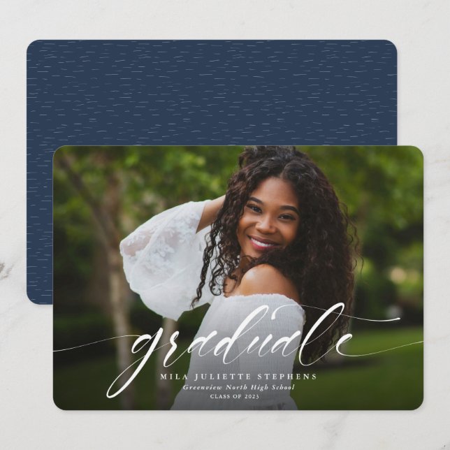 Simple graduation photo announcement (Front/Back)