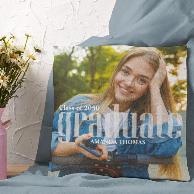 Simple Graduation Photo Template Custom Cushion (Creator Uploaded)