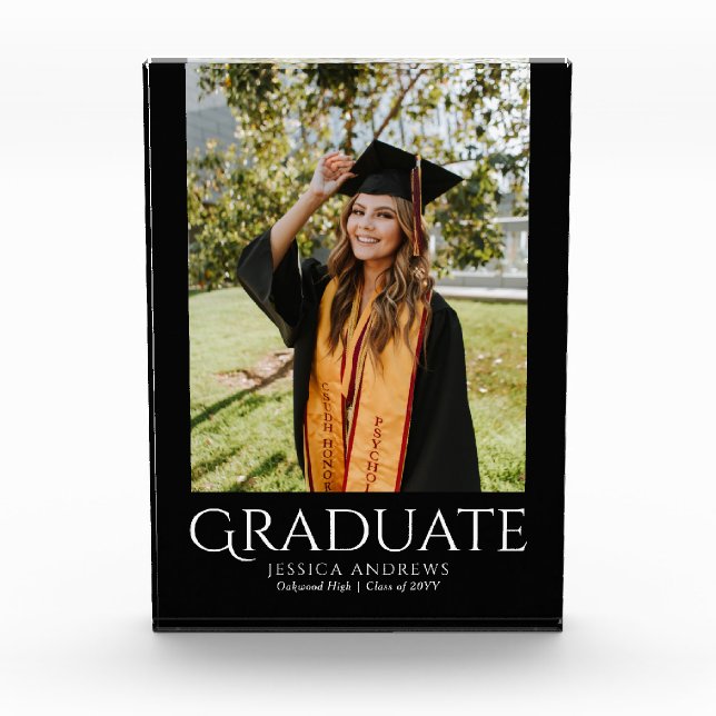 Simple Graduation Stylish Modern Graduate Photo (Front)