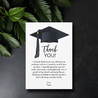 Simple Graduation Thank You Card