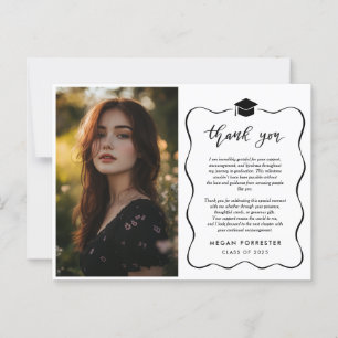 Simple Graduation Thank You Handwritten Photo Postcard
