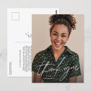 Simple graduation thank you photo postcard