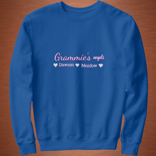 Simple Grammie's Angel Blue Typography Personalize Sweatshirt