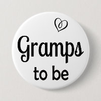 Simple Gramps to be Button Baby Shower Pin
