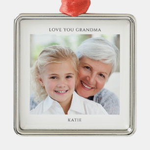 Simple Grandma Photo Personalized  Metal Tree Decoration