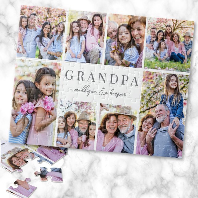 Simple Grandpa Photo Collage Jigsaw Puzzle (Simple Grandpa Photo Collage jigsaw puzzle)