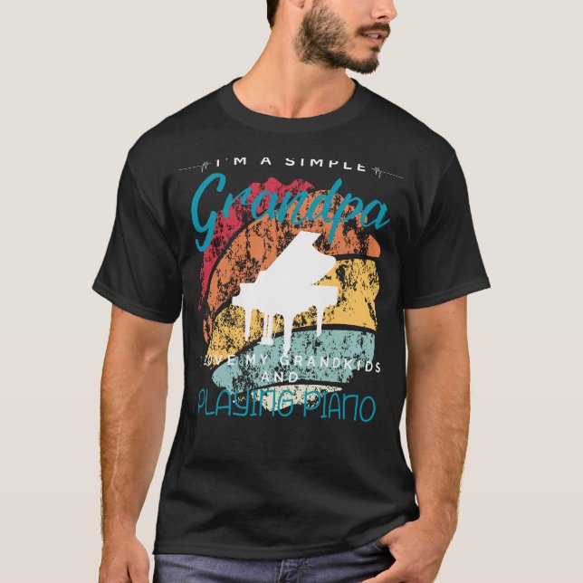 Simple Grandpas Piano Harmony - Joyous Tee for Gra (Front)