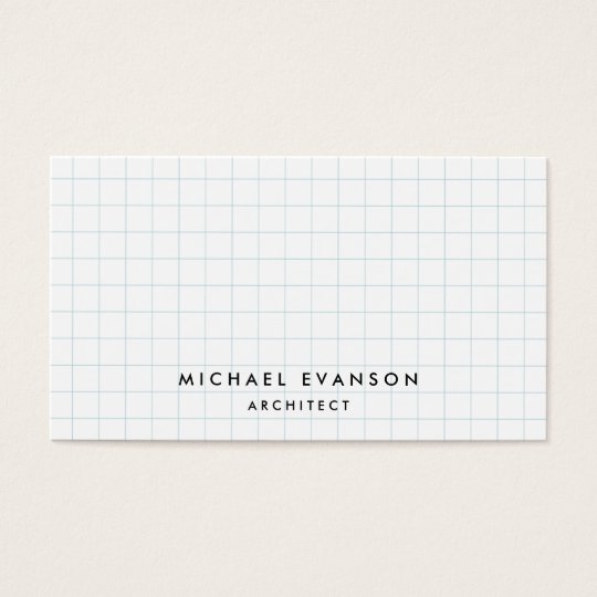 Simple Graph Paper Pattern Professional Architect Business Card
